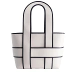 Mlouye Checker Tote XL in Off White | Totes & Top-Handle Bags | Coveti