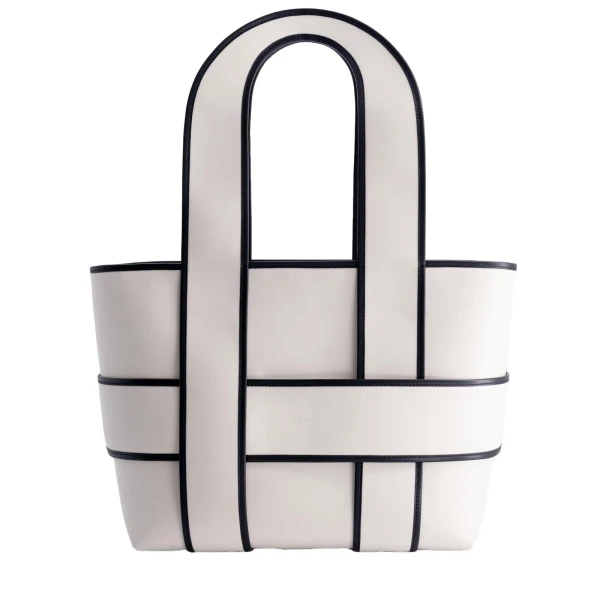 Checker Tote XL in Off White