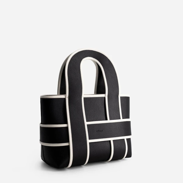 Mlouye Checker Tote in Black | Totes & Top-Handle Bags | Coveti