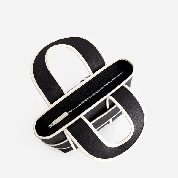 Mlouye Checker Tote in Black | Totes & Top-Handle Bags | Coveti