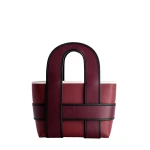 Mlouye Checker Tote in Bordeaux and Off White | Totes & Top-Handle Bags | Coveti