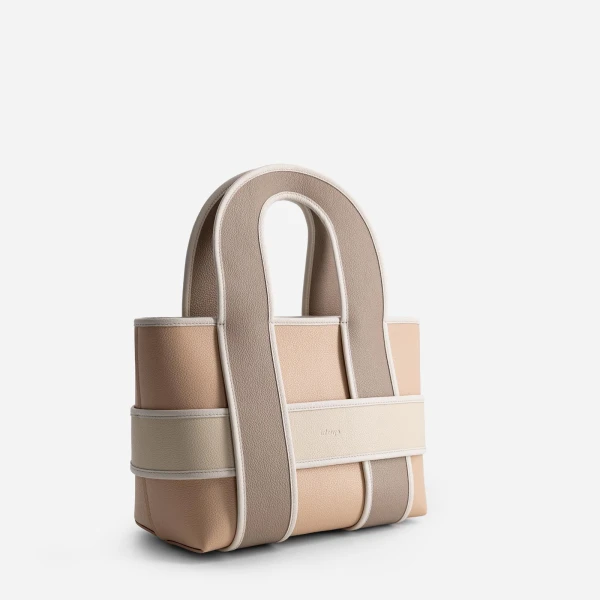 Mlouye Checker Tote in Meringue | Totes & Top-Handle Bags | Coveti