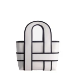 Mlouye Checker Tote in Off White | Totes & Top-Handle Bags | Coveti