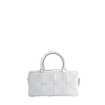 Mlouye Grid Bag in White | Shoulder & Crossbody Bags | Coveti