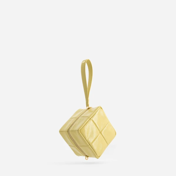 Mlouye Grid Clutch in Mermaid Yellow | Clutch Bags | Coveti