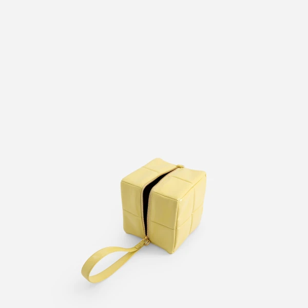 Mlouye Grid Clutch in Mermaid Yellow | Clutch Bags | Coveti