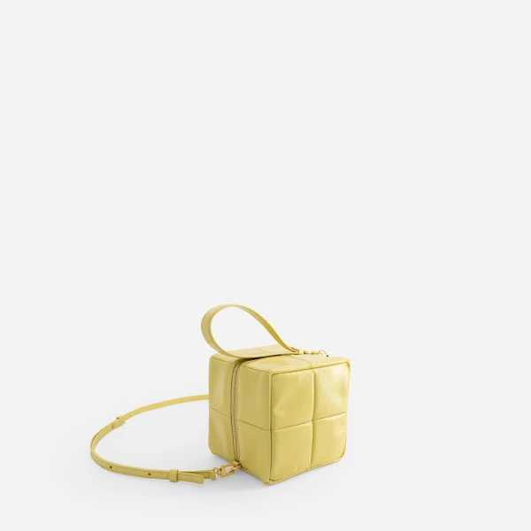 Mlouye Grid Clutch in Mermaid Yellow | Clutch Bags | Coveti