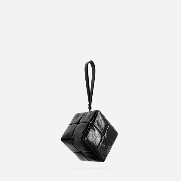 Mlouye Grid Clutch in Naplak Black | Clutch Bags | Coveti