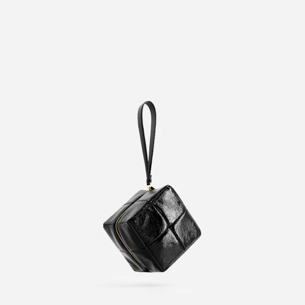 Mlouye Grid Clutch in Naplak Black | Clutch Bags | Coveti