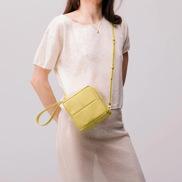 Mlouye Grid Clutch in Naplak Black | Clutch Bags | Coveti
