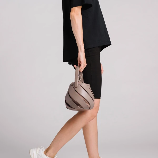 Mlouye Helix Bag in Denim | Shoulder & Crossbody Bags | Coveti