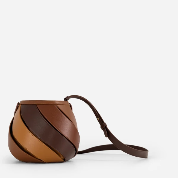 Mlouye Helix Bag in Praline | Shoulder & Crossbody Bags | Coveti