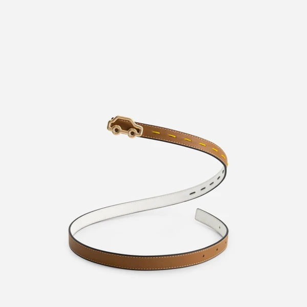 Mlouye Hit the Road Belt in Canyon and White with Gold Buckle | Belts | Coveti