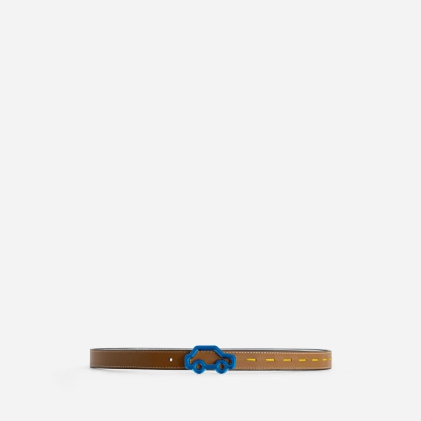 Mlouye Hit the Road Belt in Canyon and White with Gold Buckle | Belts | Coveti