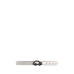 Mlouye Hit the Road Belt in Off White and Espresso with Black Buckle | Belts | Coveti