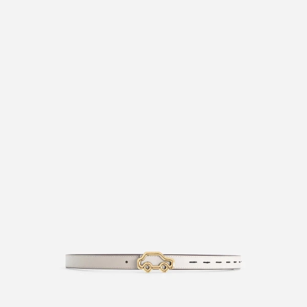 Mlouye Hit the Road Belt in Off White and Espresso with Black Buckle | Belts | Coveti
