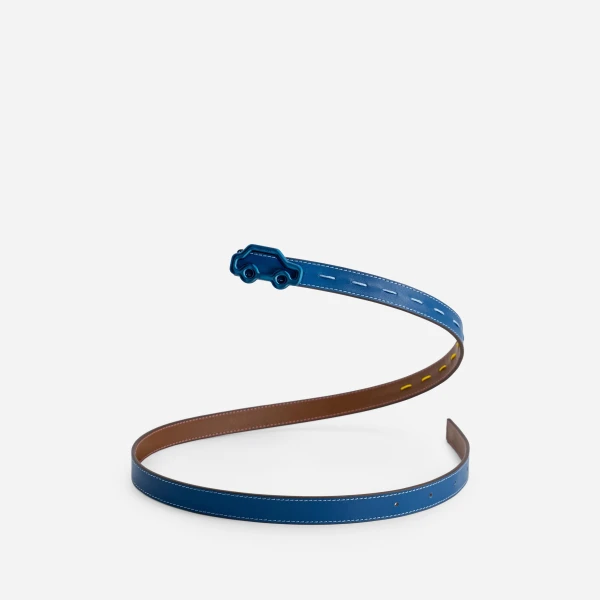 Mlouye Hit the Road Belt in Reef and Chocolate with Blue Buckle | Belts | Coveti