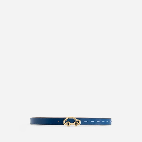 Mlouye Hit the Road Belt in Reef and Chocolate with Blue Buckle | Belts | Coveti