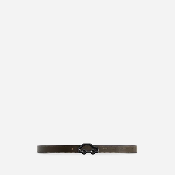 Mlouye Hit the Road Belt in Truffle Green and Canyon with Silver Buckle | Belts | Coveti