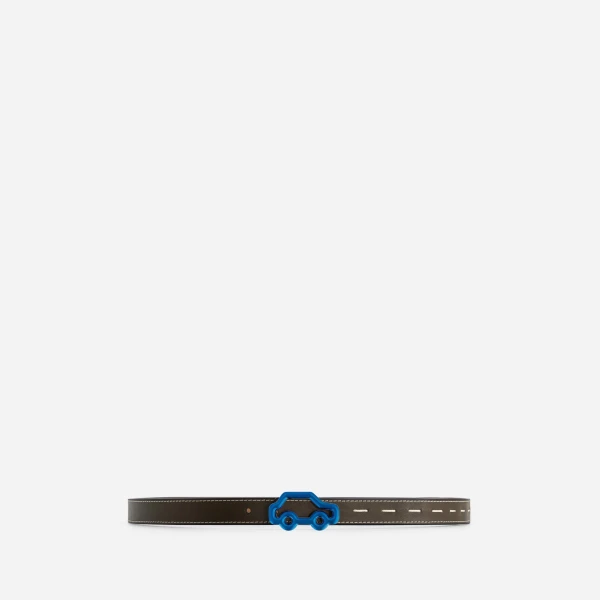 Mlouye Hit the Road Belt in Truffle Green and Canyon with Silver Buckle | Belts | Coveti