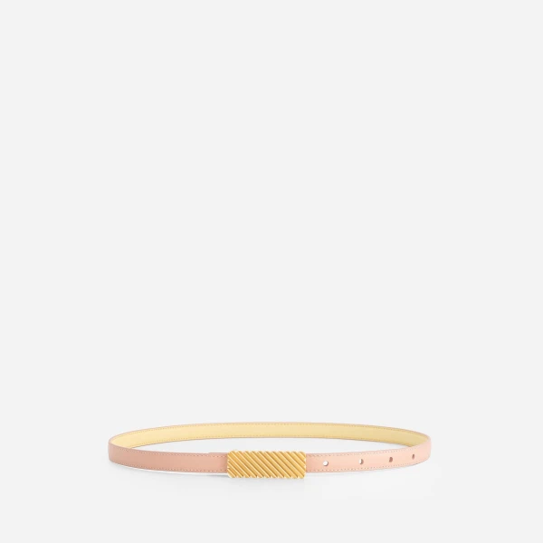 Mlouye Isla Belt in Butter with Gold Buckle | Belts | Coveti