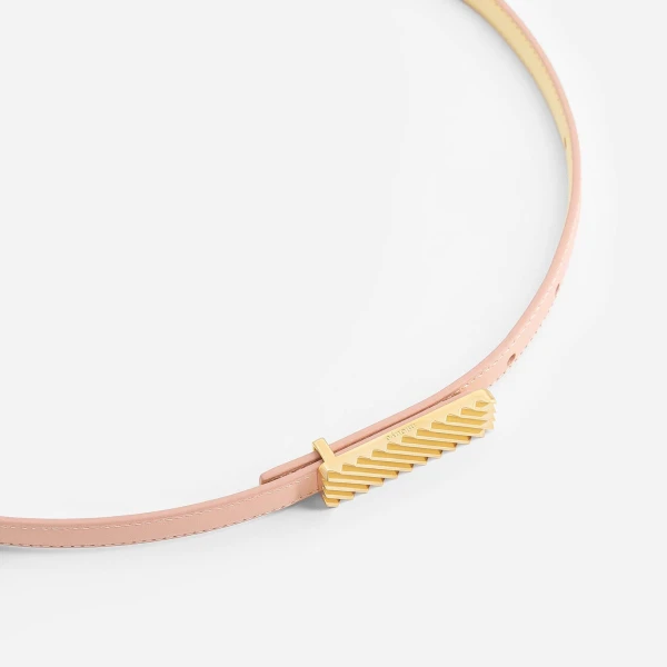 Mlouye Isla Belt in Butter with Gold Buckle | Belts | Coveti