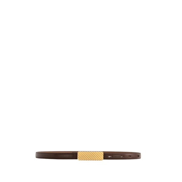 Isla Belt in Praline with Gold Buckle