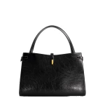 Mlouye Isla Tote in Crinkled Black | Totes & Top-Handle Bags | Coveti