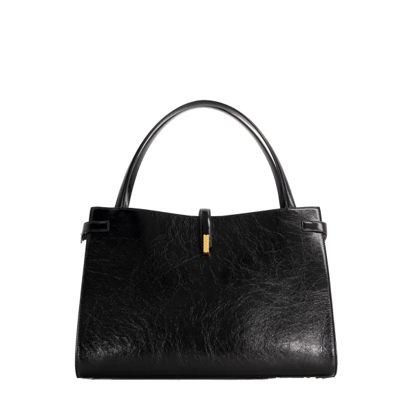 Isla Tote in Crinkled Black