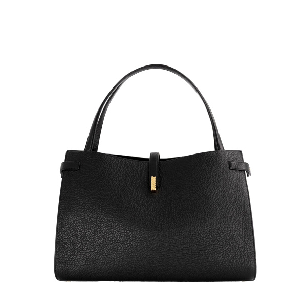 Mlouye Isla Tote in Grained Black | Totes & Top-Handle Bags | Coveti
