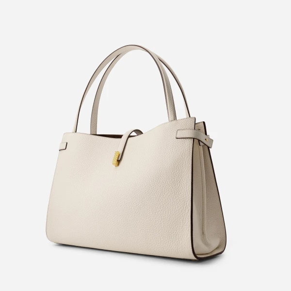 Mlouye Isla Tote in Grained Cream | Totes & Top-Handle Bags | Coveti
