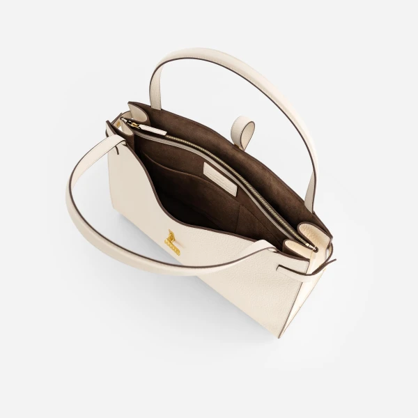 Mlouye Isla Tote in Grained Cream | Totes & Top-Handle Bags | Coveti