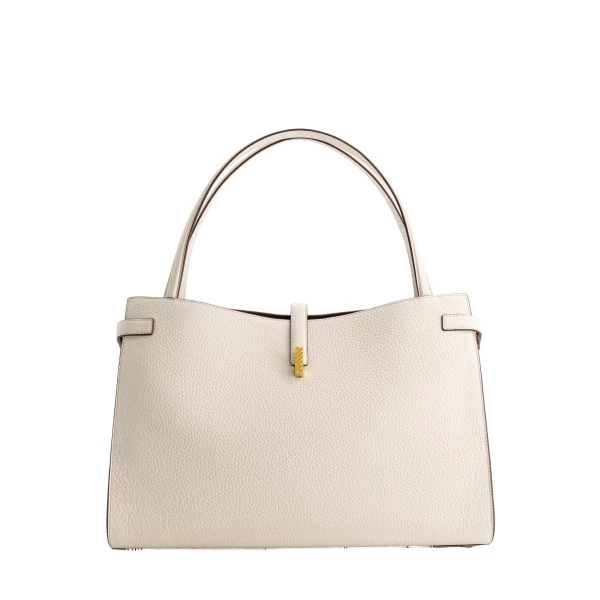 Mlouye Isla Tote in Grained Cream | Totes & Top-Handle Bags | Coveti