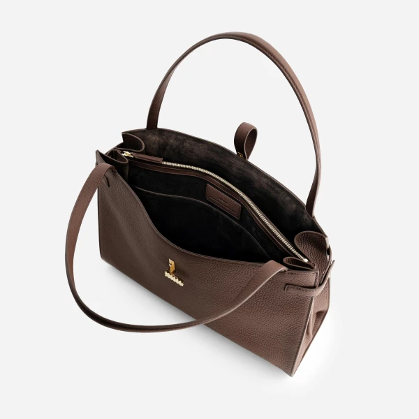 Mlouye Isla Tote in Grained Espresso | Totes & Top-Handle Bags | Coveti