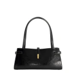 Mlouye Isla Wide Tote in Crinkled Black | Totes & Top-Handle Bags | Coveti
