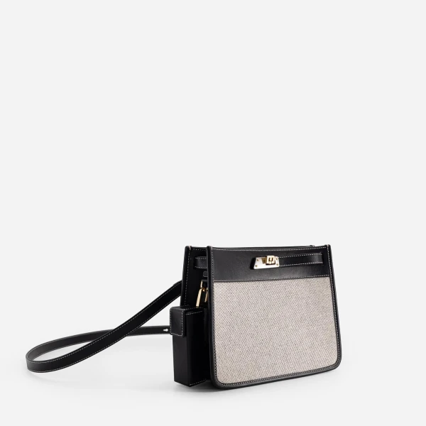 Mlouye Juno Bag in Canvas Black | Shoulder & Crossbody Bags | Coveti