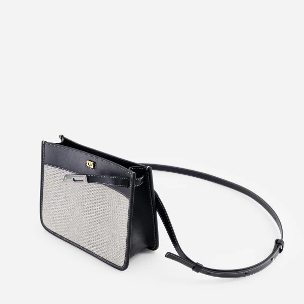Mlouye Juno Bag in Canvas Black | Shoulder & Crossbody Bags | Coveti