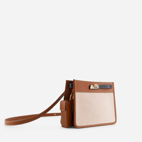 Mlouye Juno Bag in Canvas Tan | Shoulder & Crossbody Bags | Coveti