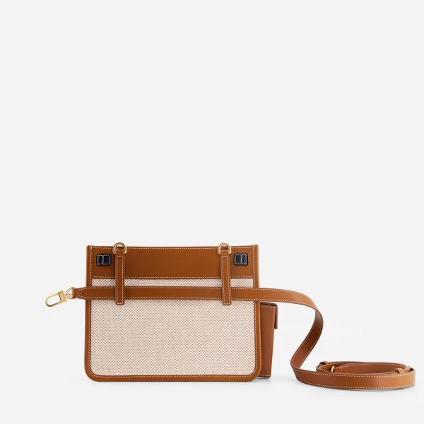 Mlouye Juno Bag in Canvas Tan | Shoulder & Crossbody Bags | Coveti
