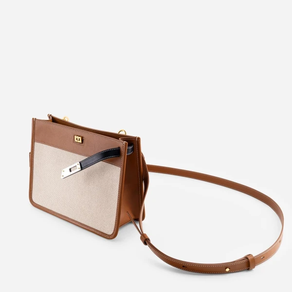 Mlouye Juno Bag in Canvas Tan | Shoulder & Crossbody Bags | Coveti