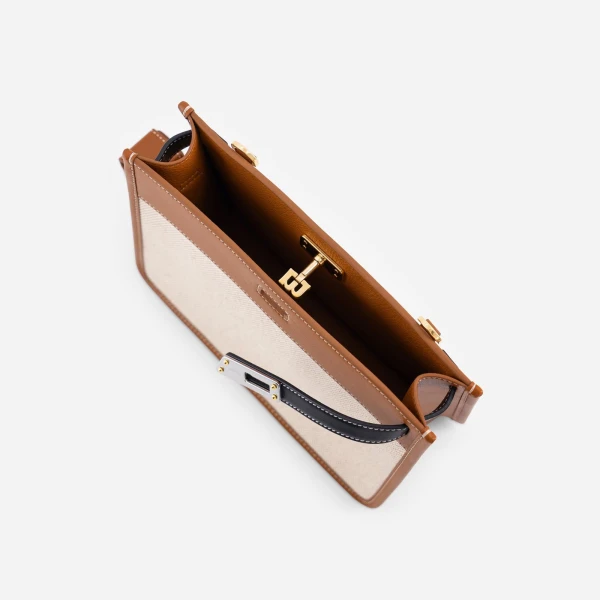 Mlouye Juno Bag in Canvas Tan | Shoulder & Crossbody Bags | Coveti