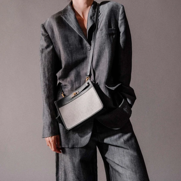 Mlouye Juno Bag in Canvas Tan | Shoulder & Crossbody Bags | Coveti