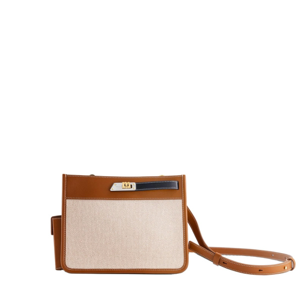 Mlouye Juno Bag in Canvas Tan | Shoulder & Crossbody Bags | Coveti