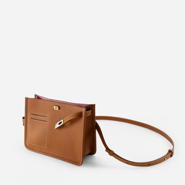 Mlouye Juno Bag in Tan | Shoulder & Crossbody Bags | Coveti