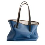 Mlouye M Tote in Denim and Off White | Totes & Top-Handle Bags | Coveti