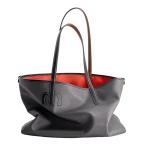 Mlouye M Tote in Grey and Orange | Totes & Top-Handle Bags | Coveti