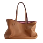 Mlouye M Tote in Tan and Pink | Totes & Top-Handle Bags | Coveti