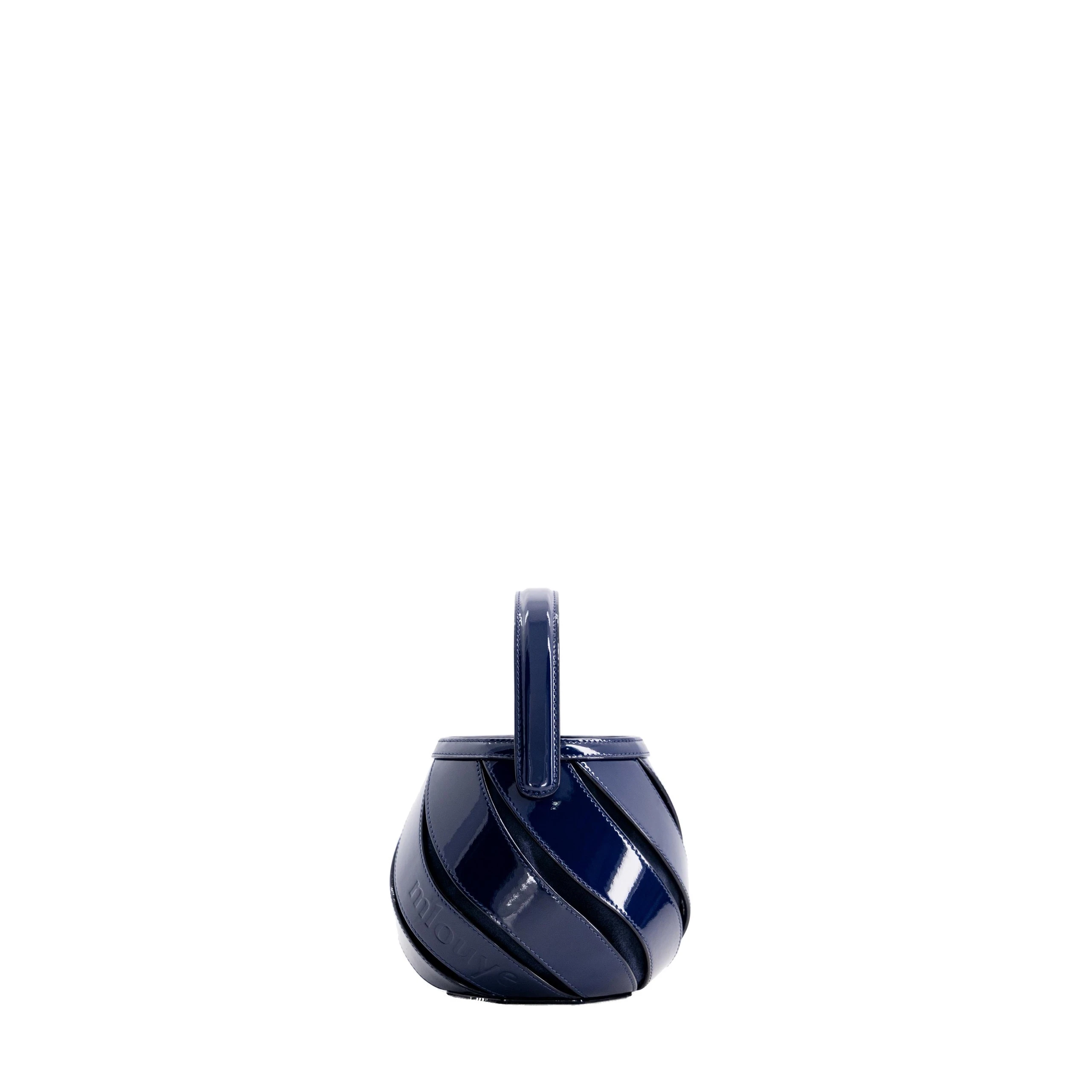 Mlouye Mini Helix Bag in Patent Navy Mlouye Mini Helix Bag in Patent Navy | Mini Bags | Coveti