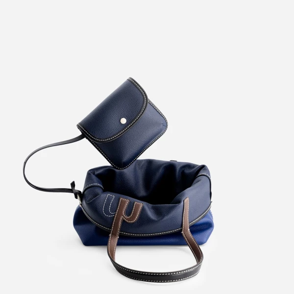Mlouye Mini M Tote in Royal Blue | Mini Bags | Coveti