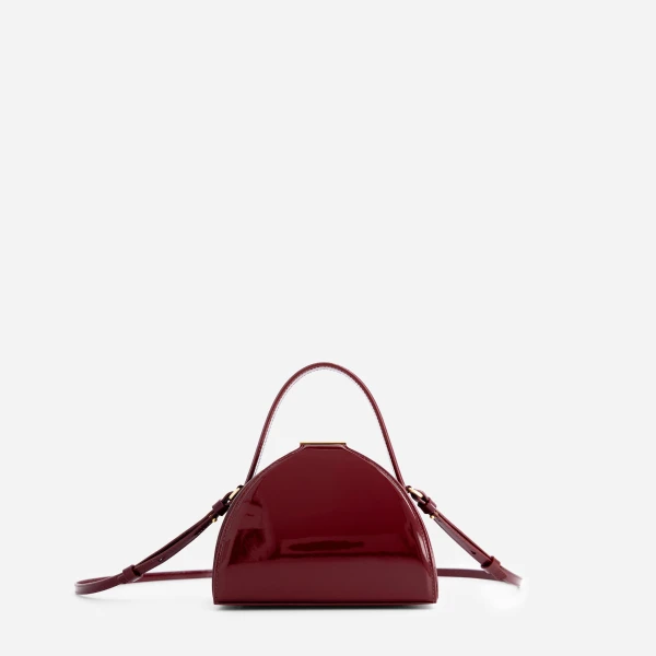 Mlouye Mini Pandora Bag in Patent Bordeaux | Mini Bags | Coveti